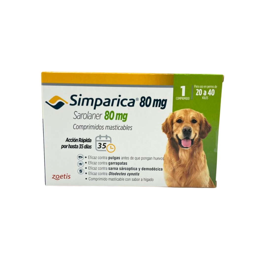 Simparica 20 a 40 kg (80mg) 1 Comprimido